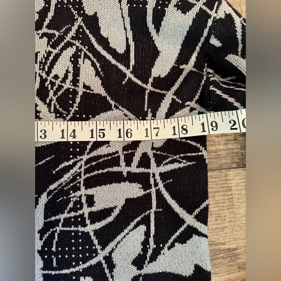 Joseph Ribkoff Metallic Jacquard Pullover Sweater Small Black - Picture 6 of 9